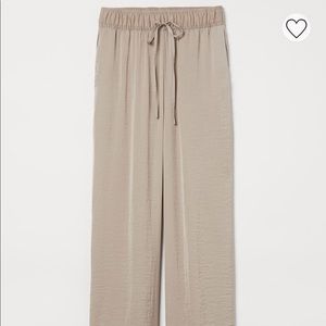 H&M Wide Leg Pull On Pants Neutral NWOT